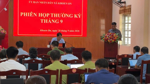 UBND xã Khoen On tổ chức phiên họp thường kỳ tháng 9 năm 2026