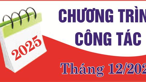 Thông báo chương trình làm việc tháng 12 năm 2025 của Thường trực Đảng ủy, Ban Thường vụ Đảng ủy, Ban Chấp hành Đảng bộ xã