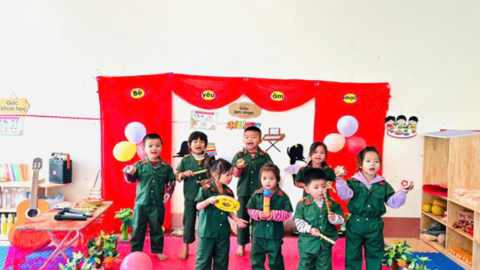 Trường MN Khoen On: "Tổ chức các hoạt động nhân dịp kỷ niệm 81 ngày thành lập Quân đội Nhân dân Việt Nam"