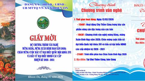 CHƯƠNG TRÌNH VĂN NGHỆ MỪNG XUÂN BÍNH NGỌ 2026 - HƯỚNG TỚI BẦU CỬ ĐẠI BIỂU QUỐC HỘI VÀ HĐND CÁC CẤP