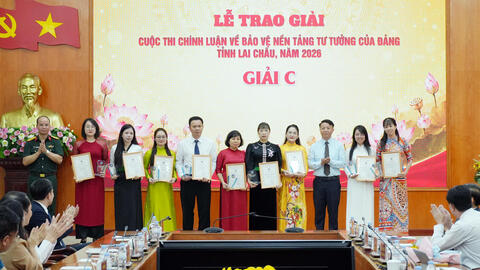 XÃ KHOEN ON VINH DỰ ĐẠT GIẢI C CUỘC THI CHÍNH LUẬN VỀ BẢO VỆ NỀN TẢNG TƯ TƯỞNG CỦA ĐẢNG TỈNH LAI CHÂU NĂM 2026