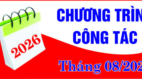 Thông báo Chương trình công tác tháng 8 năm 2026 của Chủ tịch, các Phó Chủ tịch Ủy ban nhân dân xã Khoen On