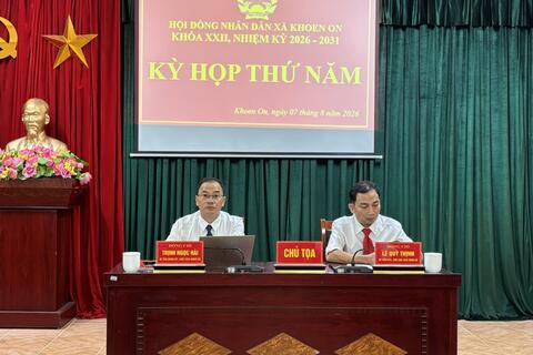 <a href="/tin-tuc-su-kien/bau-cu-quoc-hoi-va-hdnd-cac-cap" title="Bầu cử Quốc hội và HĐND các cấp" rel="dofollow">HỘI ĐỒNG NHÂN DÂN XÃ KHOEN ON KHÓA XXII, NHIỆM KỲ 2026 - 2031.</a>