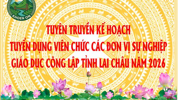 Kế hoạch tuyển dụng viên chức các đơn vị sự nghiệp giáo dục công lập tỉnh Lai Châu năm 2026